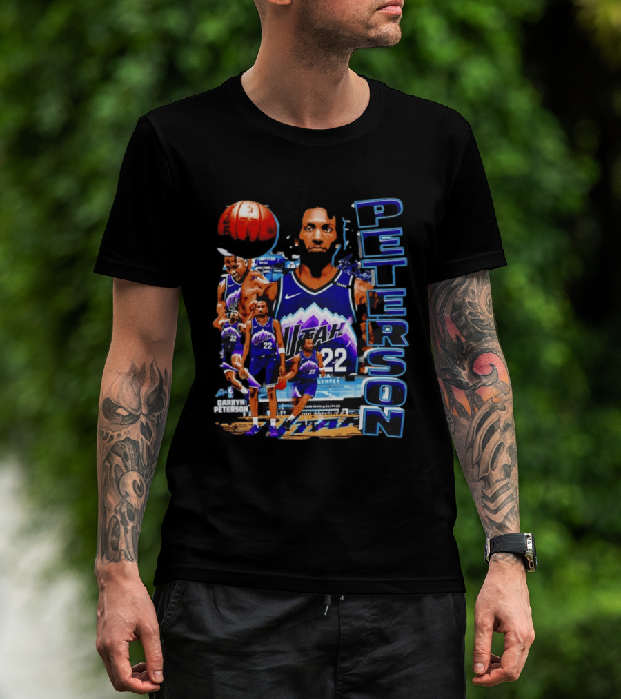 Utah Jazz Darryn Peterson NBA Player Collage Peterson 22 T-Shirt