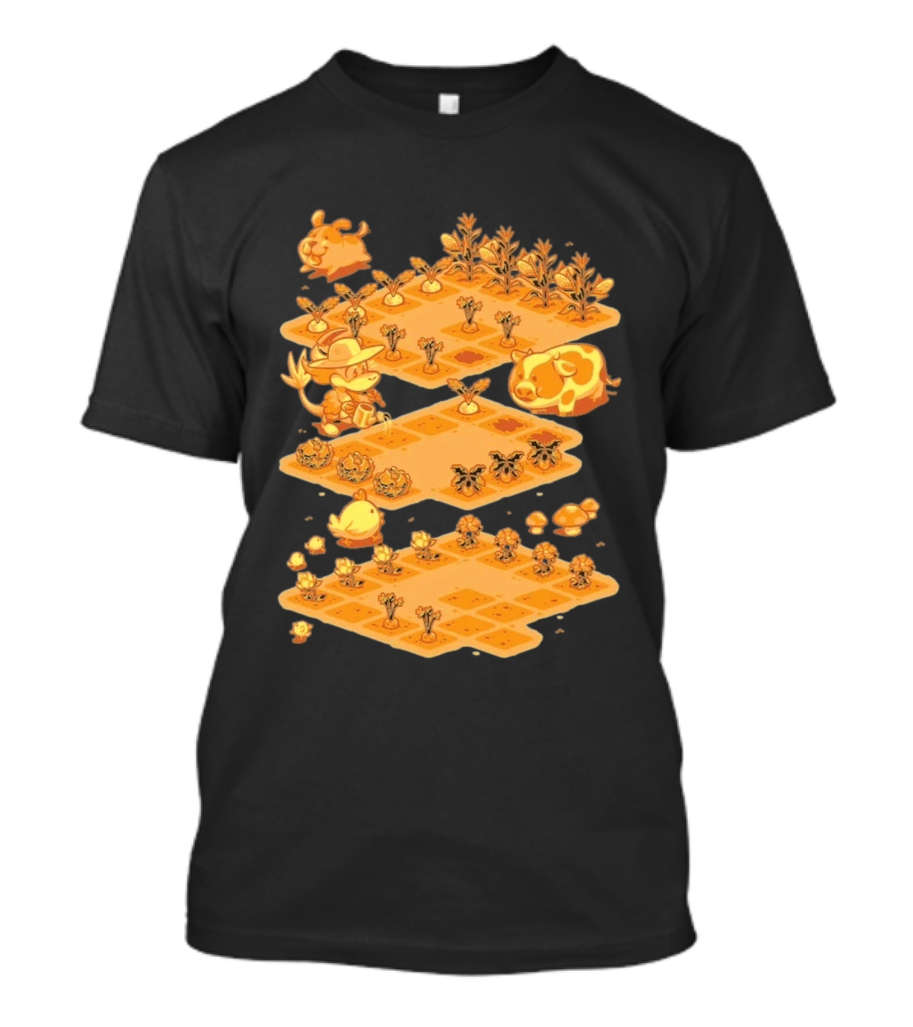 GDQ Happy Harvest Farm Simulation Cute Animals And Crops T-Shirt