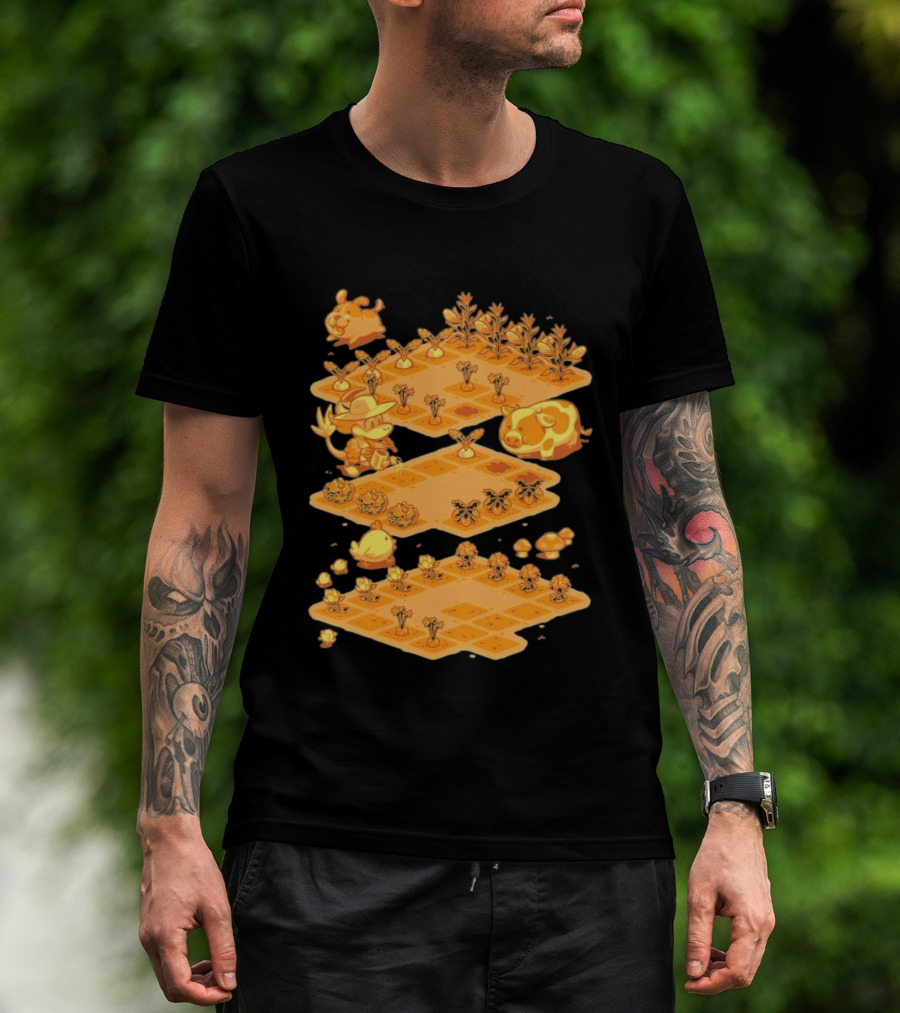 GDQ Happy Harvest Farm Simulation Cute Animals And Crops T-Shirt