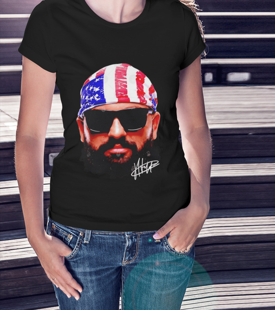 Josh Hokit American Flag Bandana UFC Signature T-Shirt