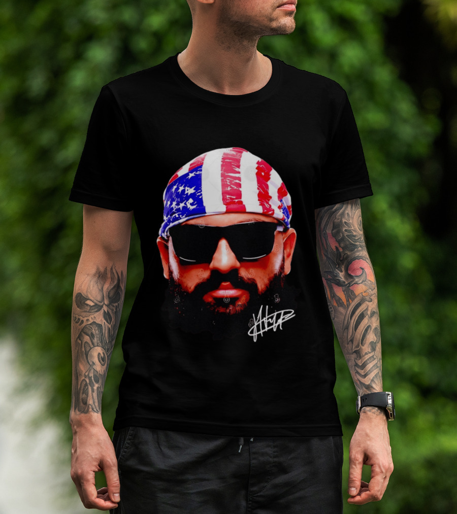 Josh Hokit American Flag Bandana UFC Signature T-Shirt
