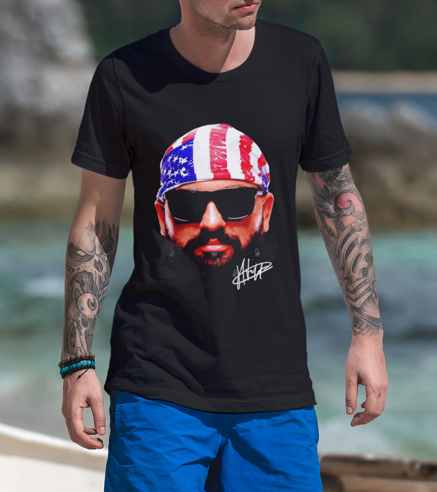 Josh Hokit American Flag Bandana UFC Signature T-Shirt