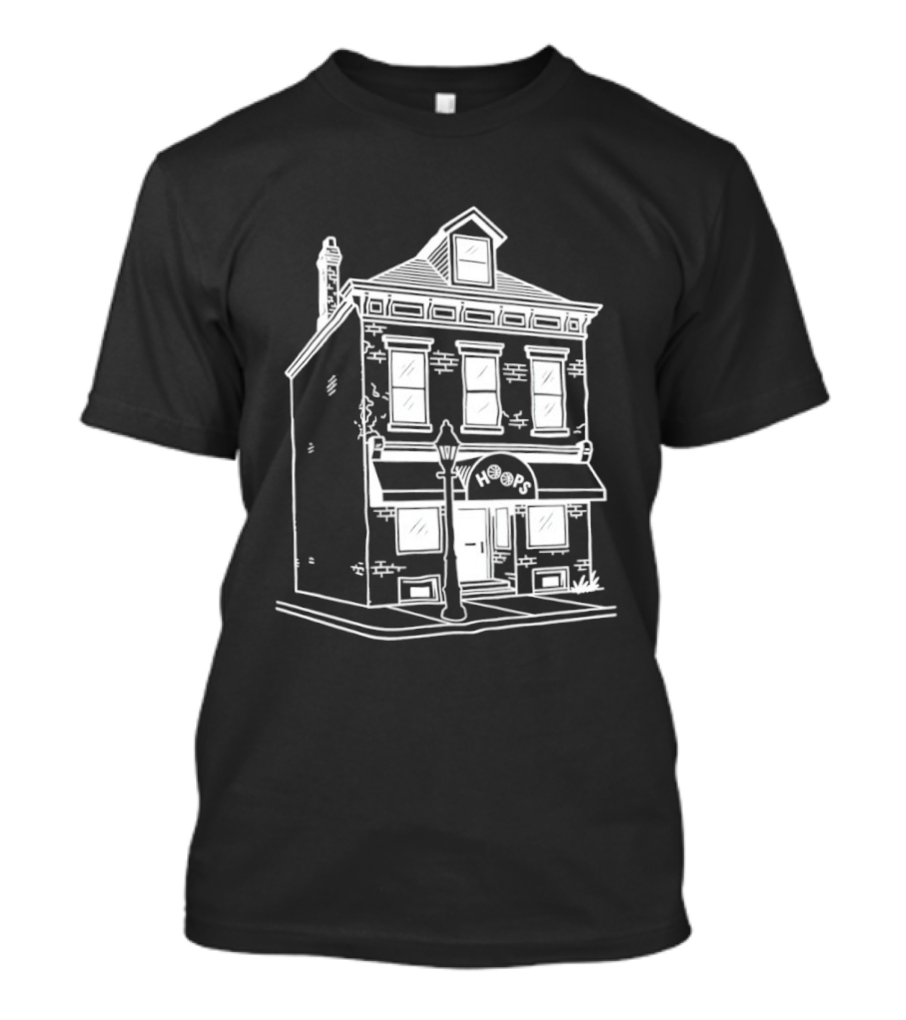 Hoops Sports Bar Reading Iconic Pub Building T-Shirt