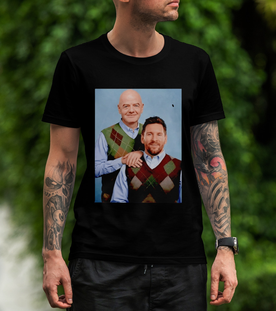 Lionel Messi And Gianni Infantino Step Brothers Movie Style Sweater Vest Image T-Shirt