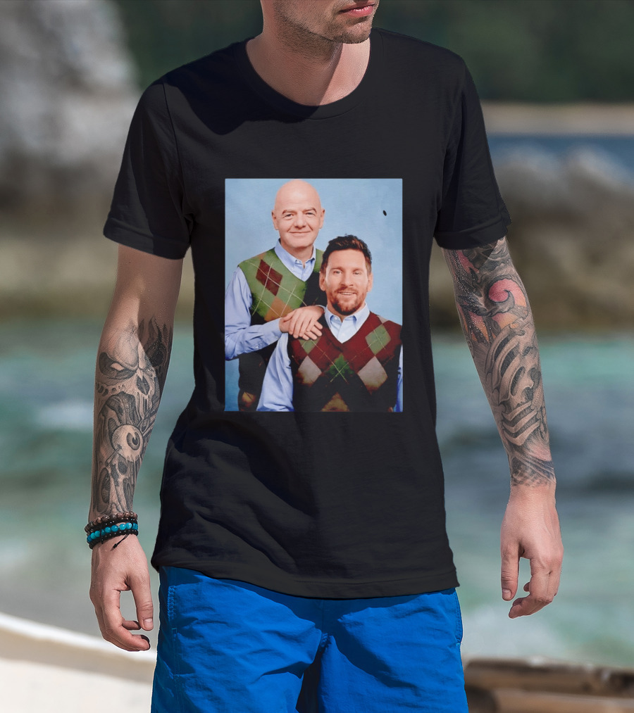 Lionel Messi And Gianni Infantino Step Brothers Movie Style Sweater Vest Image T-Shirt