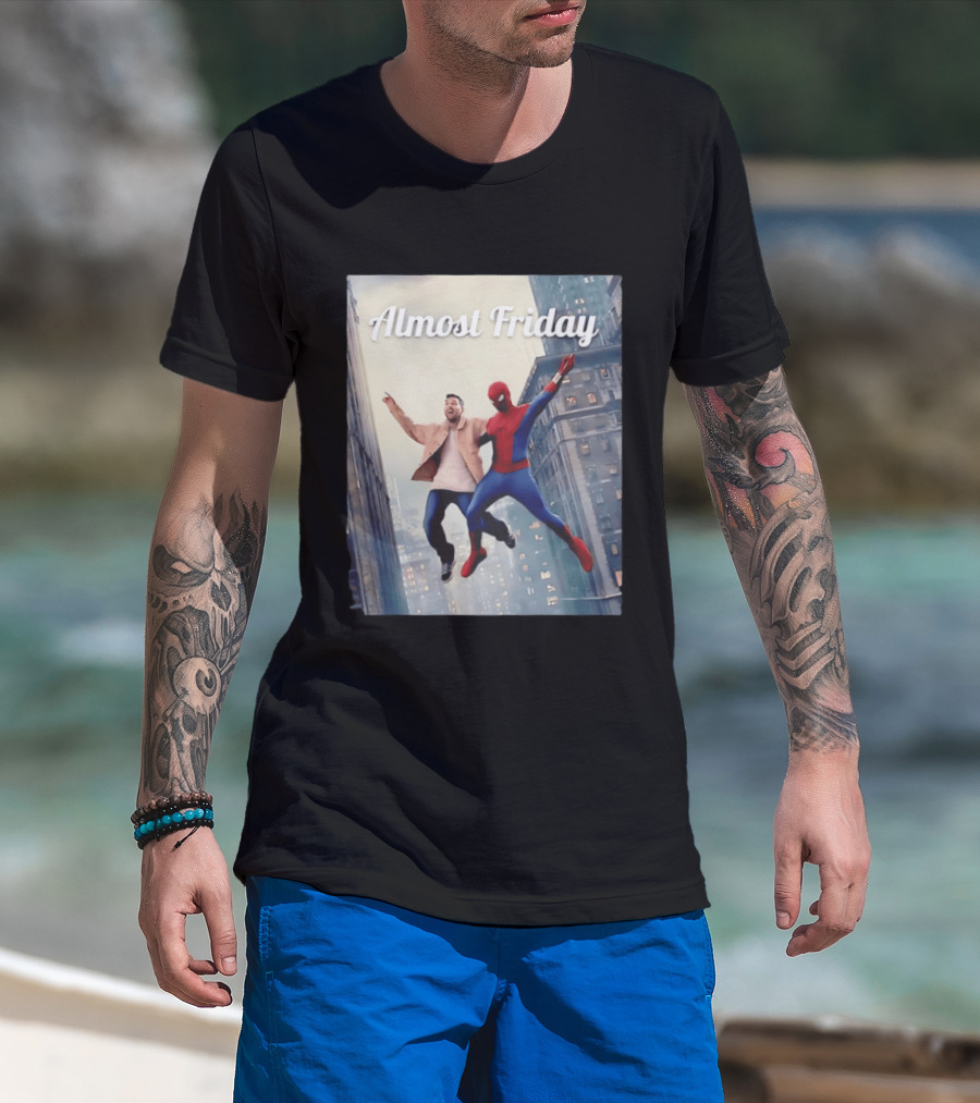 Almost Friday Lionel Messi Spider Man Cityscape Adventure T-Shirt