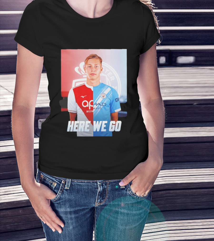 Mathys Detourbet Manchester City AS Monaco Transfer Here We Go T-Shirt