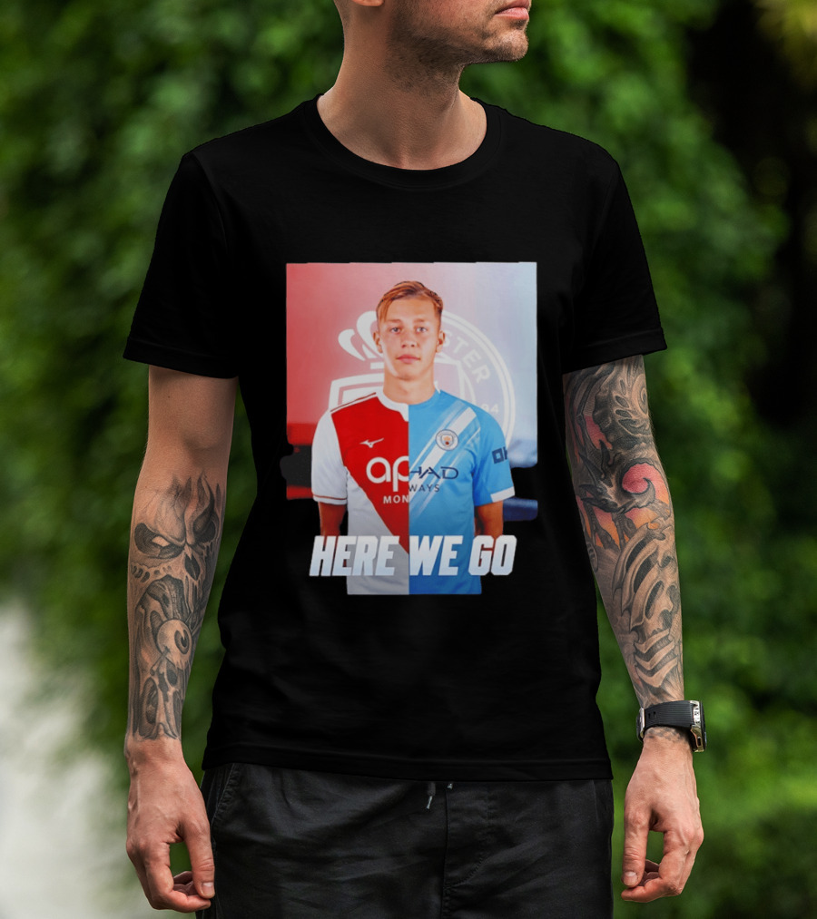 Mathys Detourbet Manchester City AS Monaco Transfer Here We Go T-Shirt