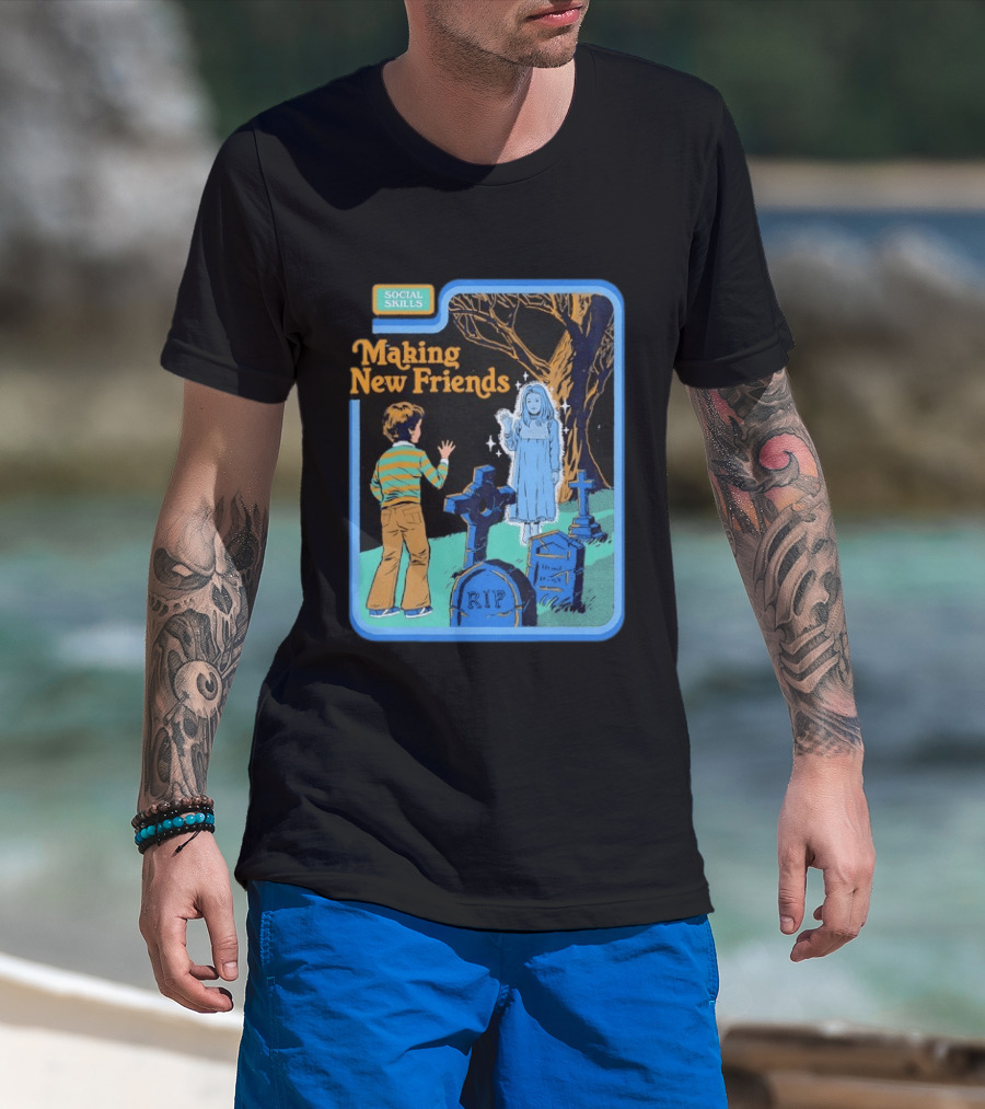 Social Skills Making New Friends Ghost RIP T-Shirt
