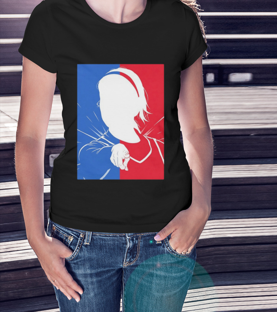 Sophie Cunningham Indiana Fever WNBA Player Silhouette Blue Red T-Shirt