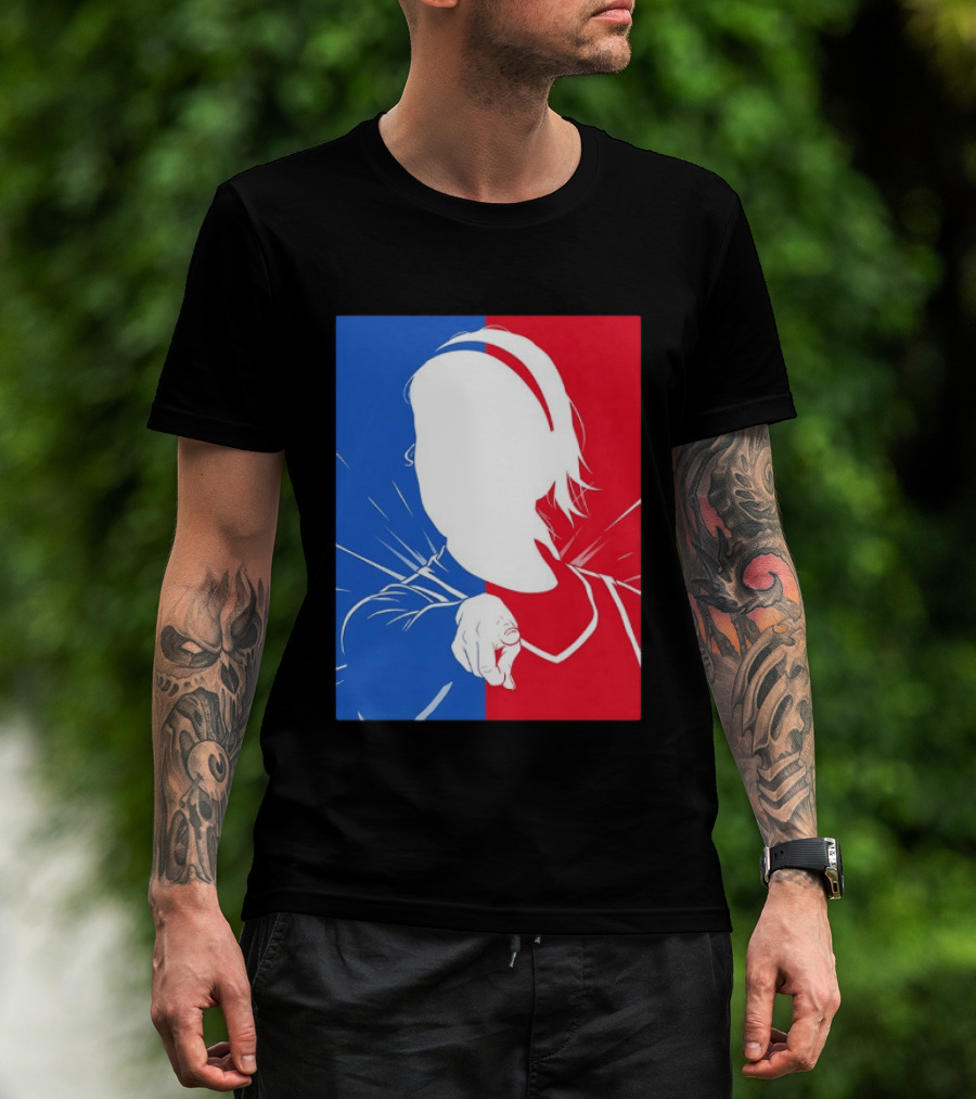 Sophie Cunningham Indiana Fever WNBA Player Silhouette Blue Red T-Shirt