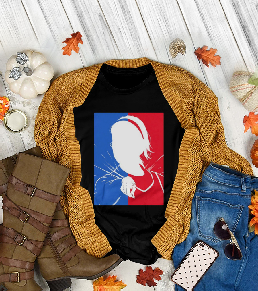 Sophie Cunningham Indiana Fever WNBA Player Silhouette Blue Red T-Shirt