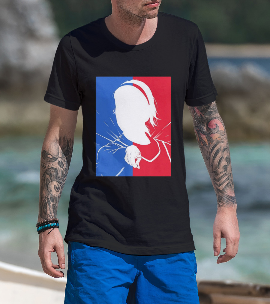 Sophie Cunningham Indiana Fever WNBA Player Silhouette Blue Red T-Shirt
