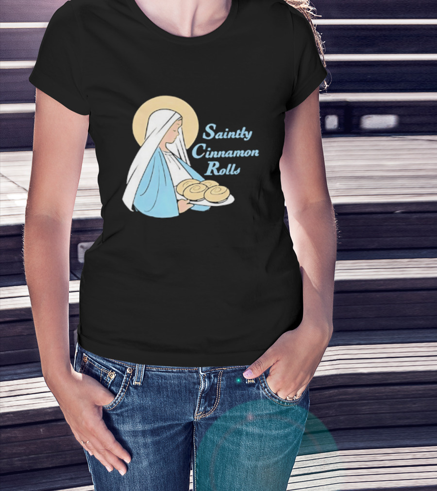 Saintly Cinnamon Roll Angelic Pastry Delight T-Shirt