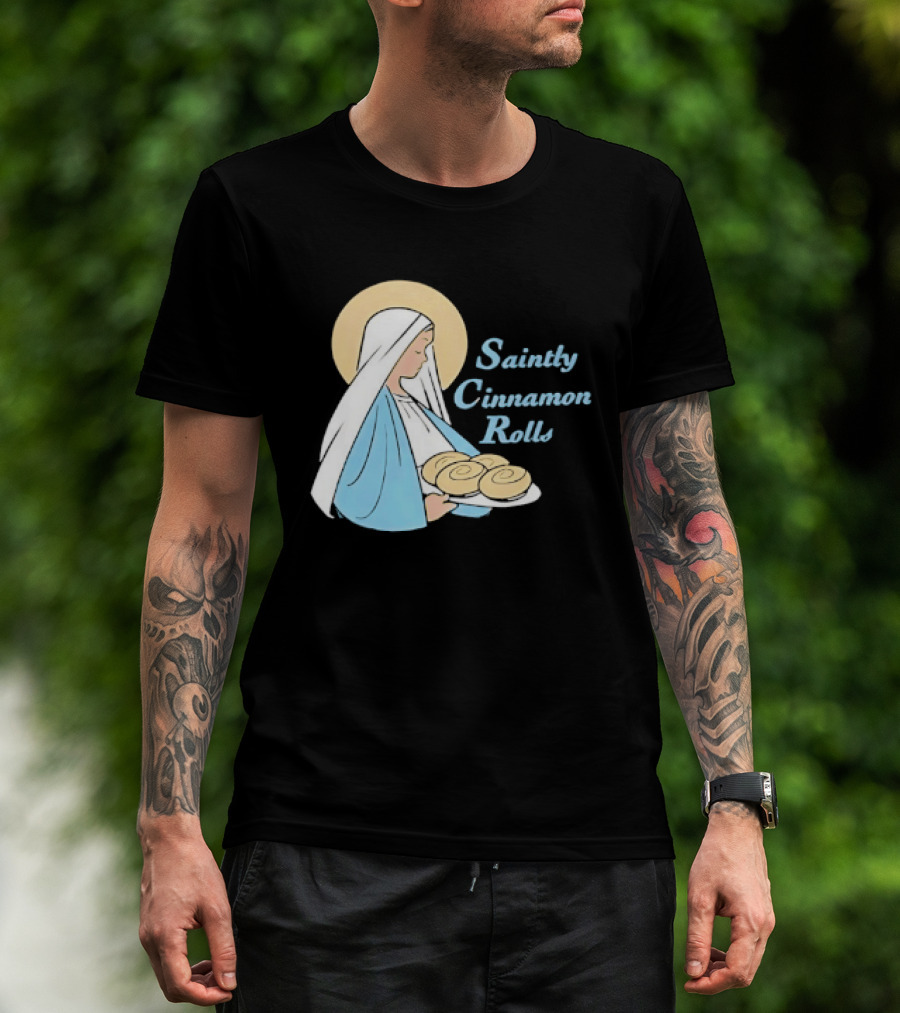 Saintly Cinnamon Roll Angelic Pastry Delight T-Shirt