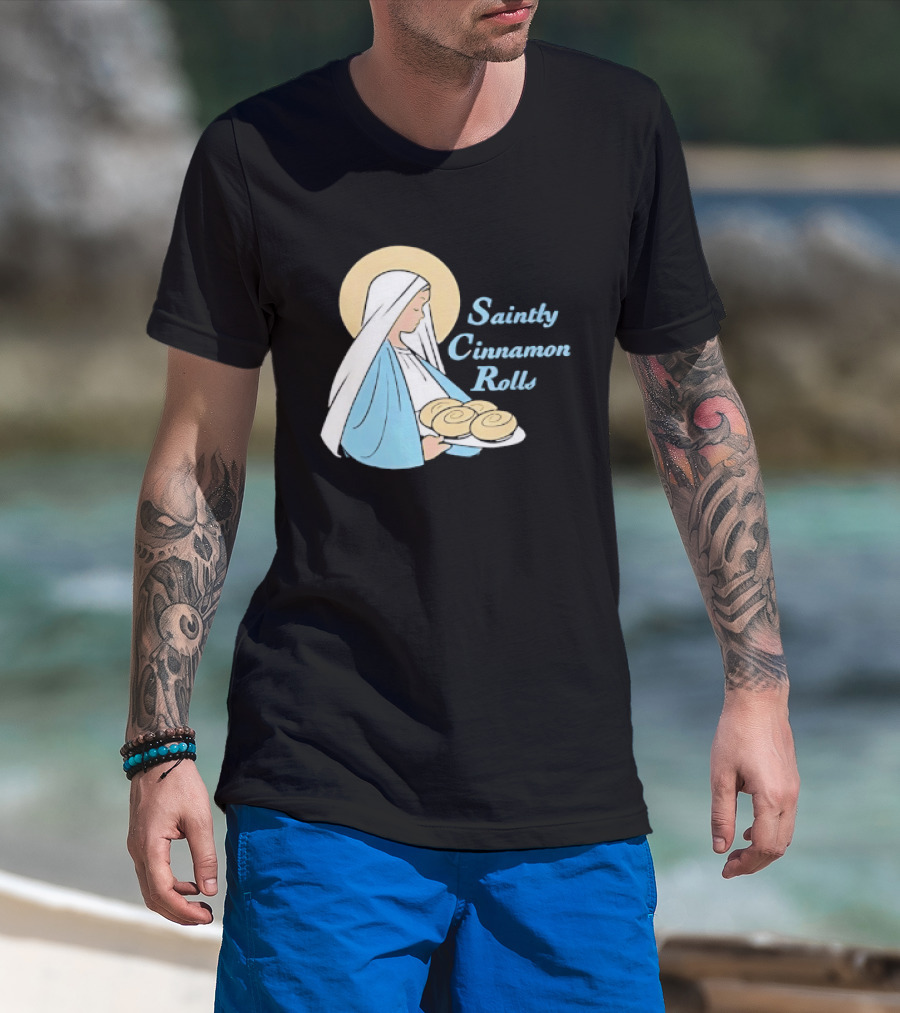 Saintly Cinnamon Roll Angelic Pastry Delight T-Shirt