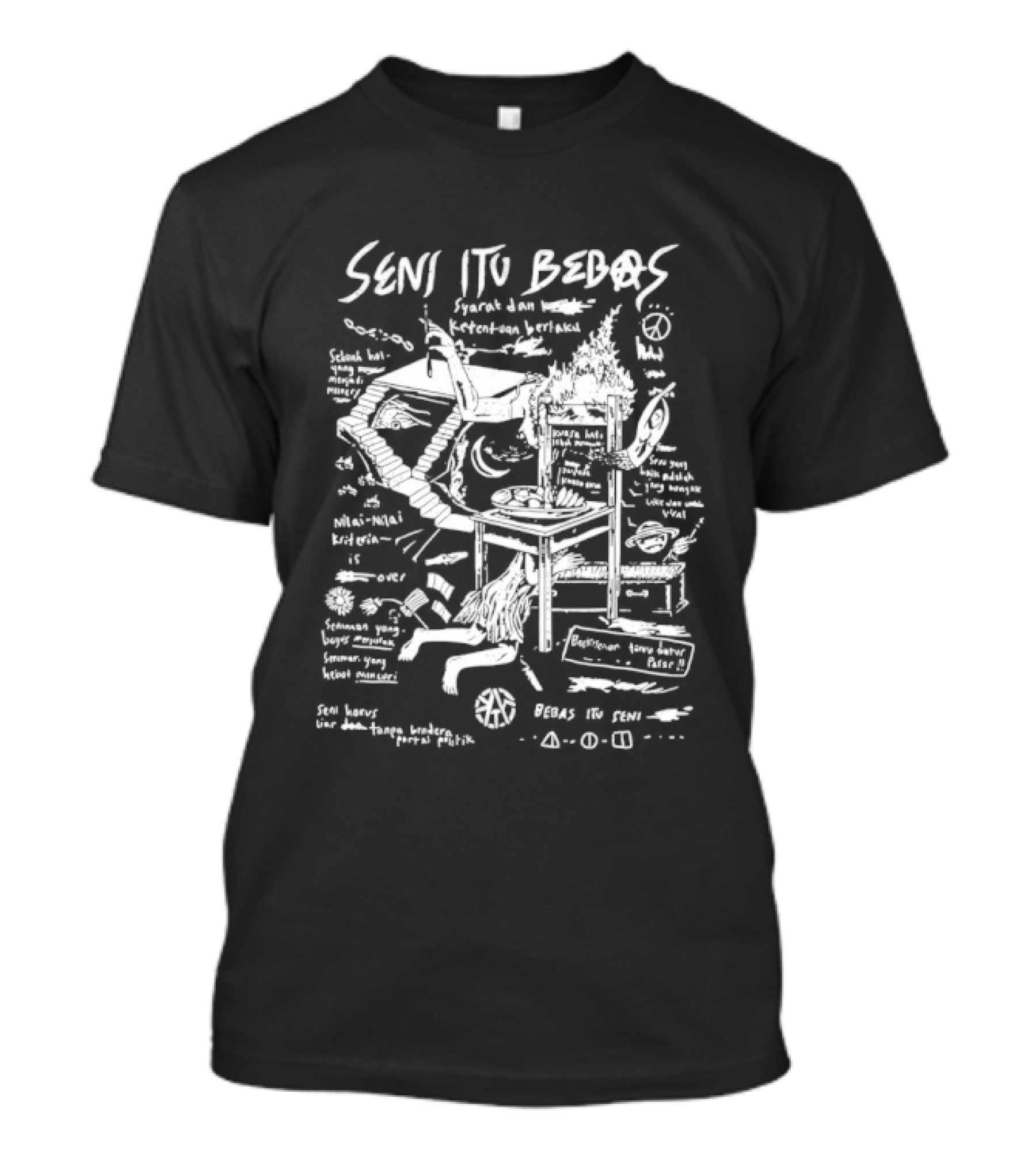 Seni Itu Bebas Syarat Dan Ketentuan Berlaku Seni Kontemporer Dan Ekspresi Kreatif T-Shirt
