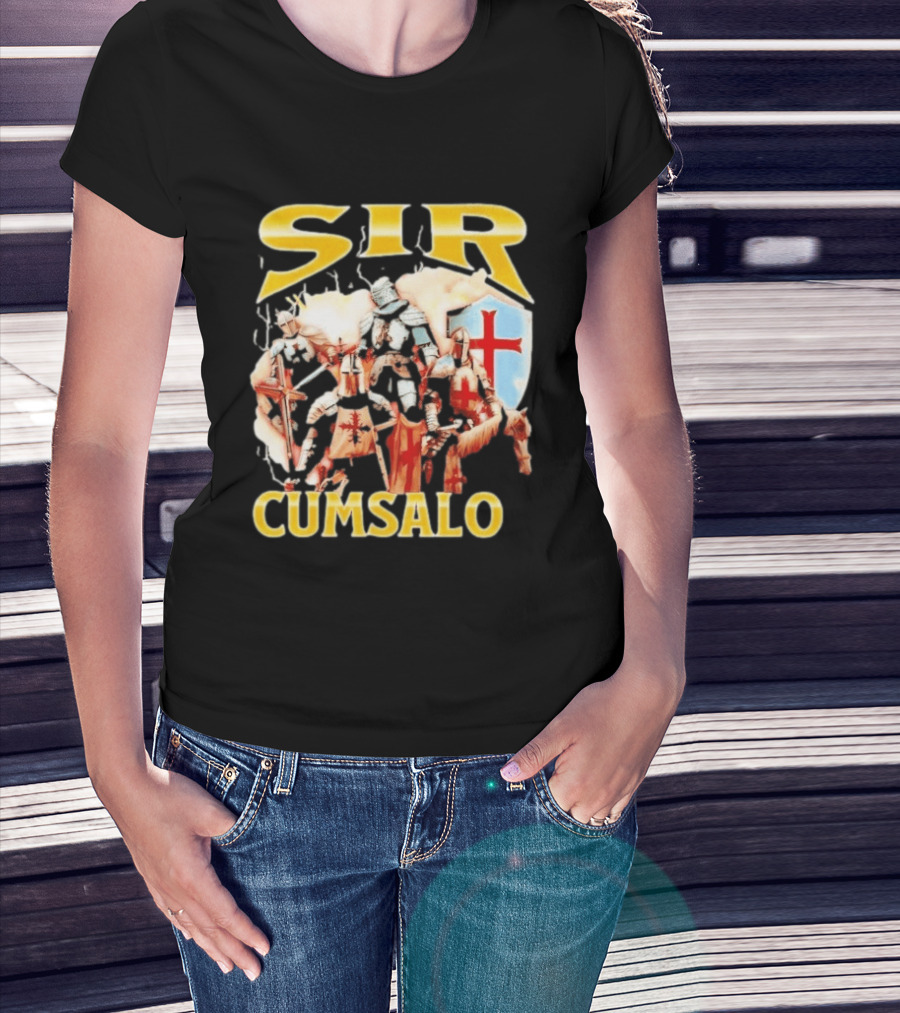 Sir Cumsalo Medieval Crusader Knights With Shield And Cross T-Shirt