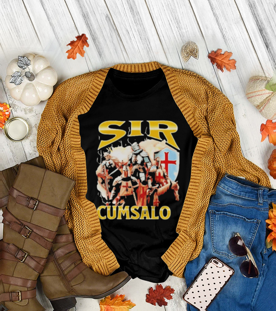 Sir Cumsalo Medieval Crusader Knights with Shield and Cross T-Shirt