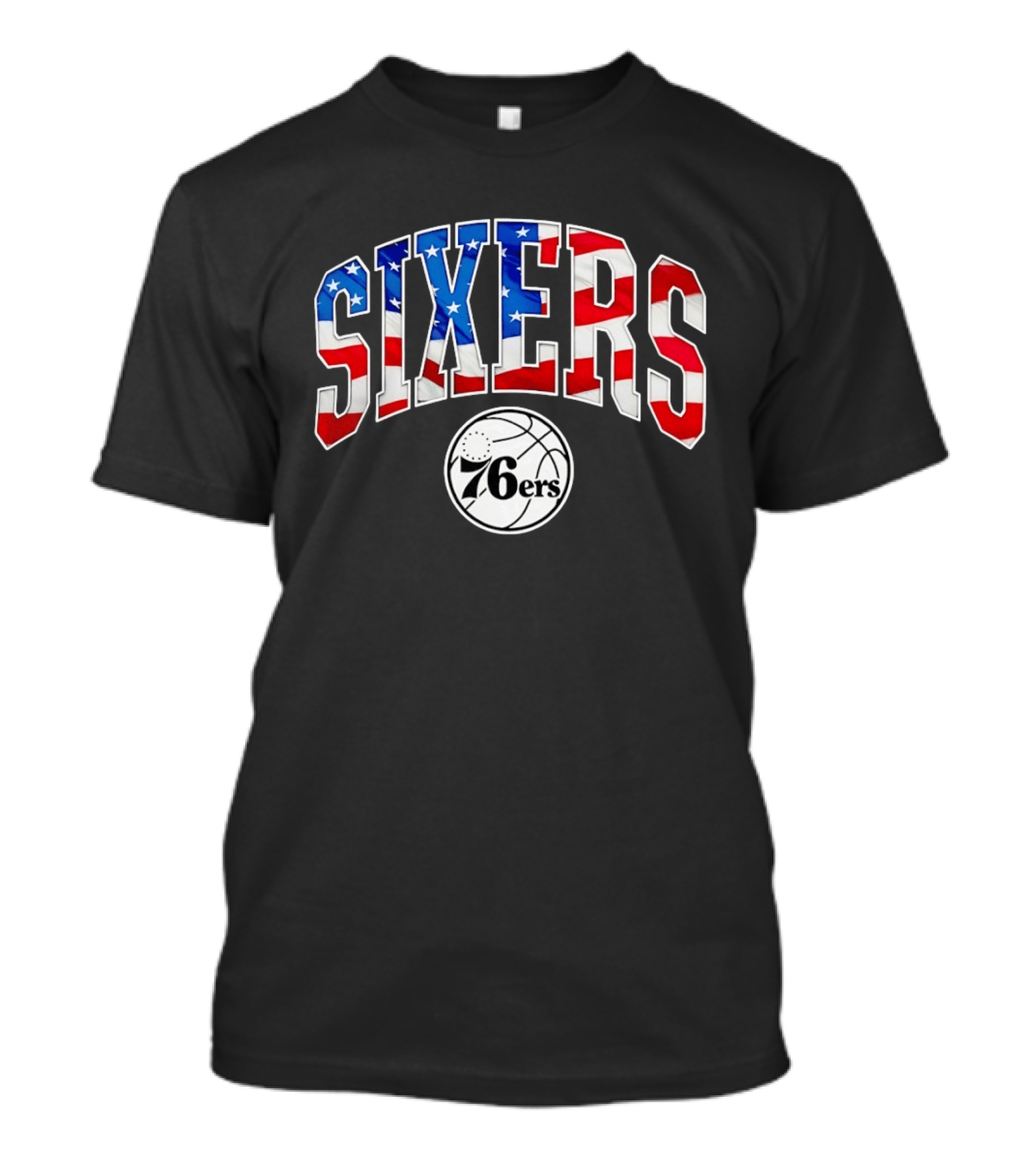 Philadelphia 76ers Sixers American Flag NBA Basketball T-Shirt