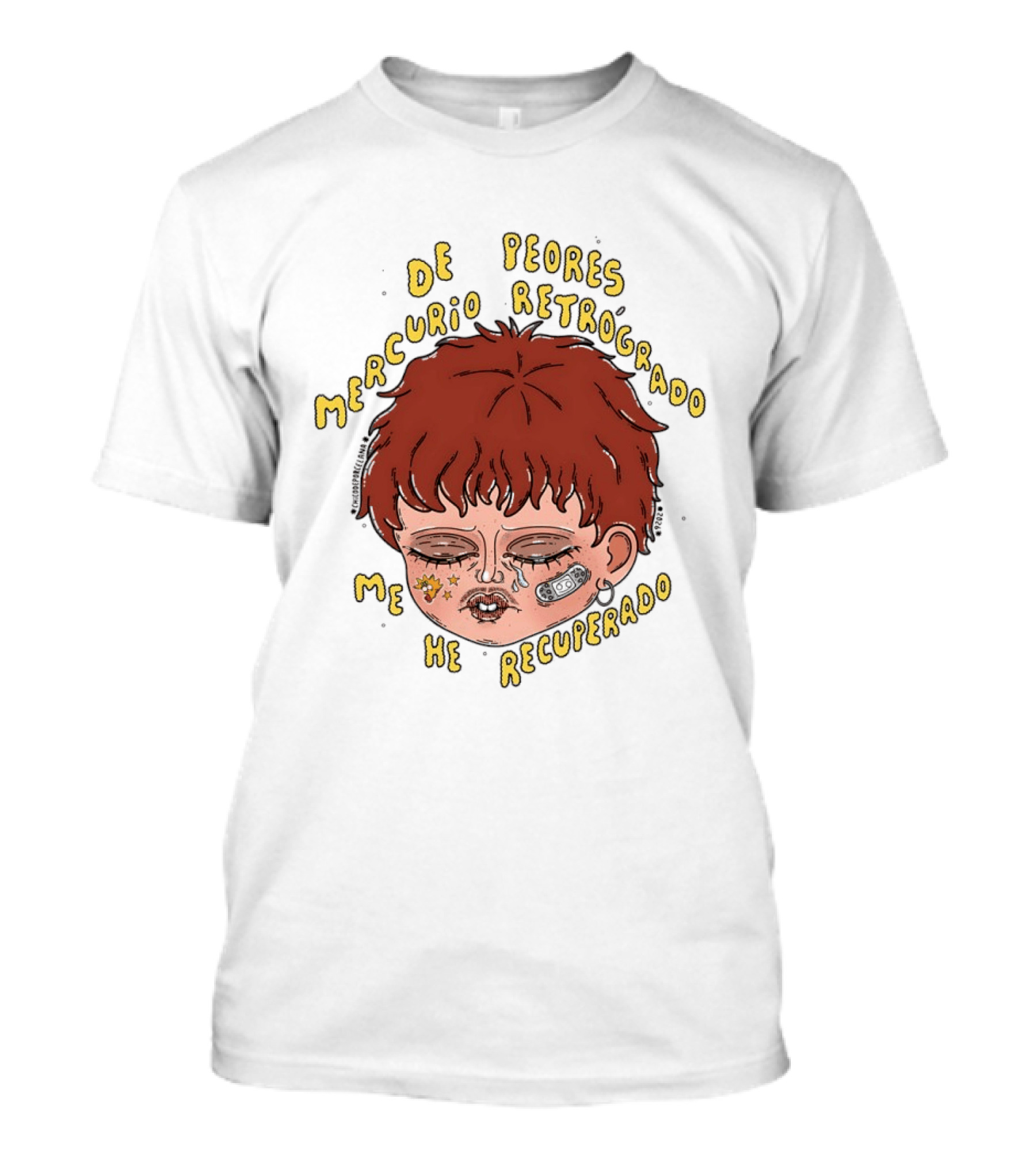 Mercurio Retrógrado De Peores Me He Recuperado Cara Llena De Estrellas Y Maquillaje Artístico T-Shirt