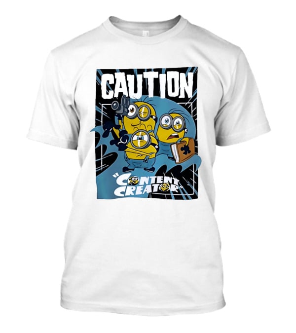 Caution Minions Content Creator Camera Book T-Shirt