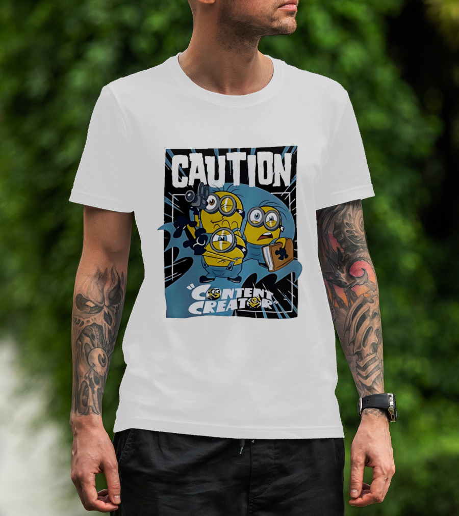 Caution Minions Content Creator Camera Book T-Shirt