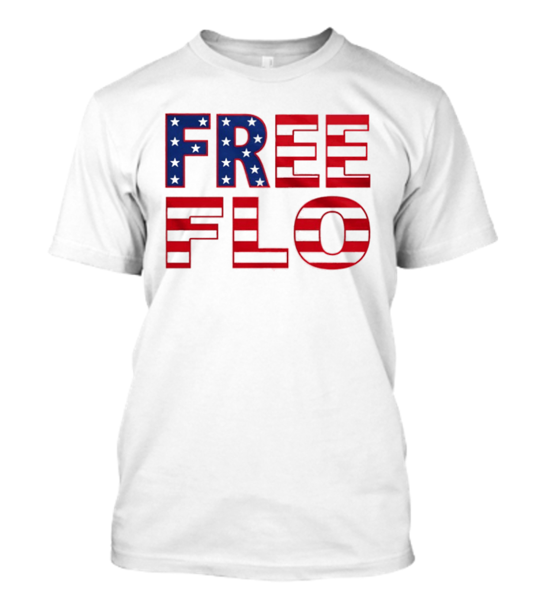 Free Flo USA Flag Stars Stripes Patriotic T-Shirt