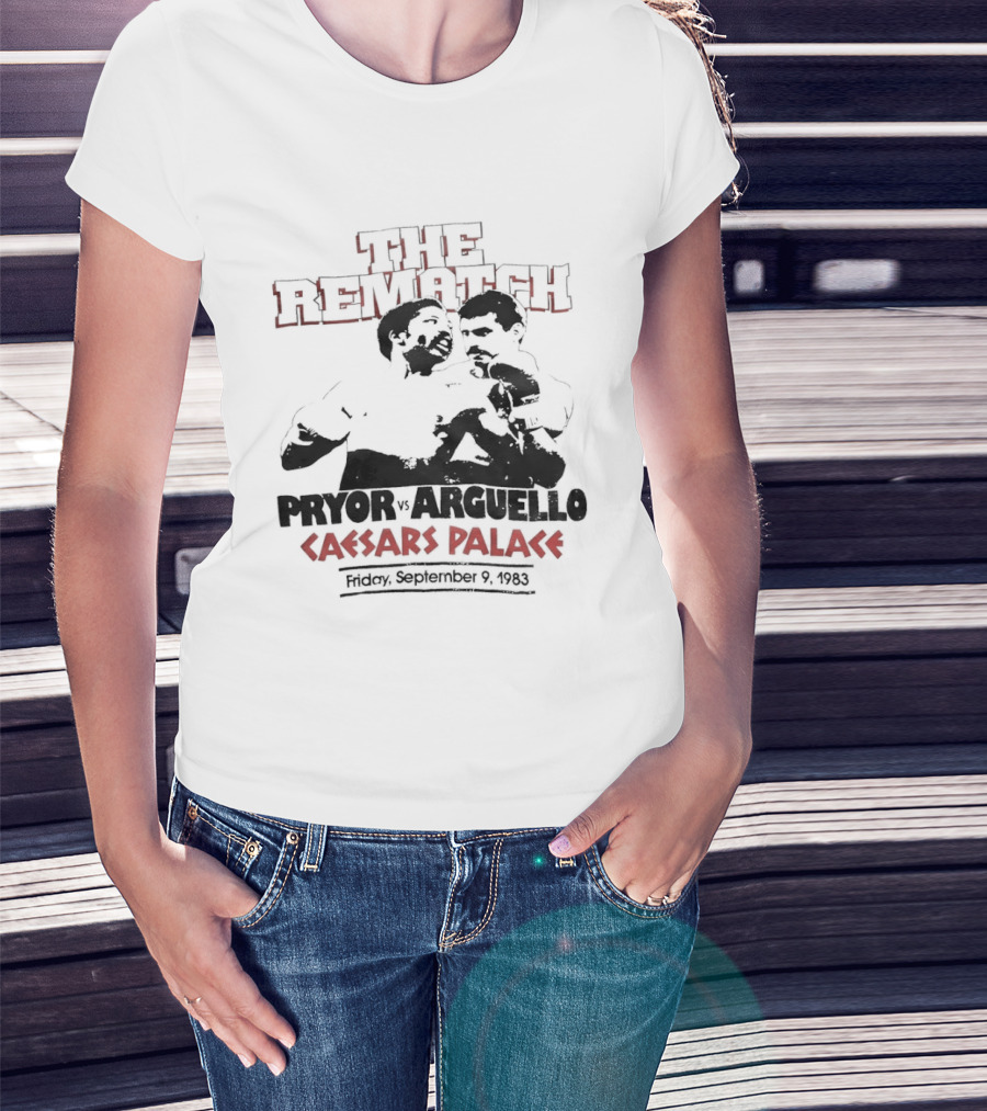 Pryor Vs Arguello The Rematch Caesars Palace 1983 Boxing Memorabilia T-Shirt