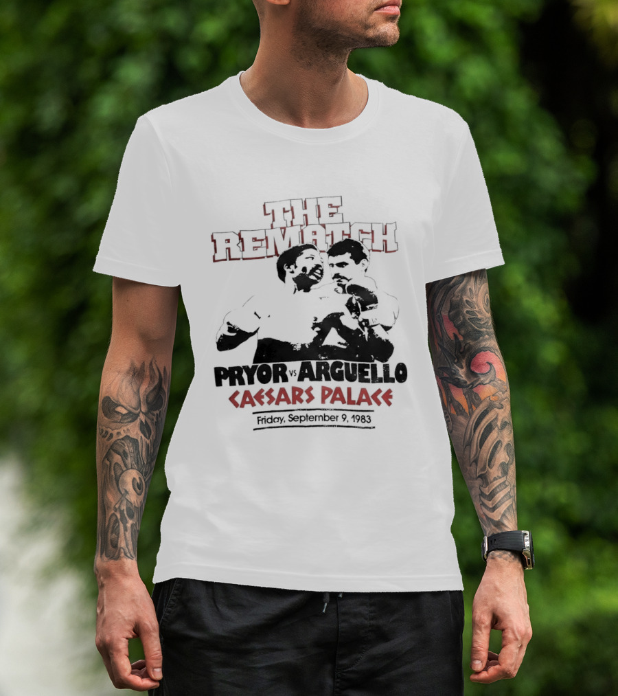 Pryor Vs Arguello The Rematch Caesars Palace 1983 Boxing Memorabilia T-Shirt