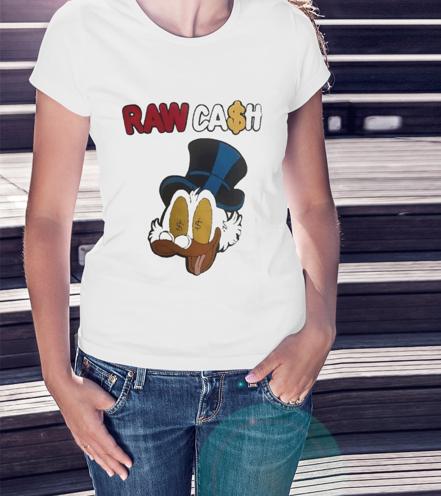 RAW CA$H Duck Eyes Dollar Sign Hat T-Shirt