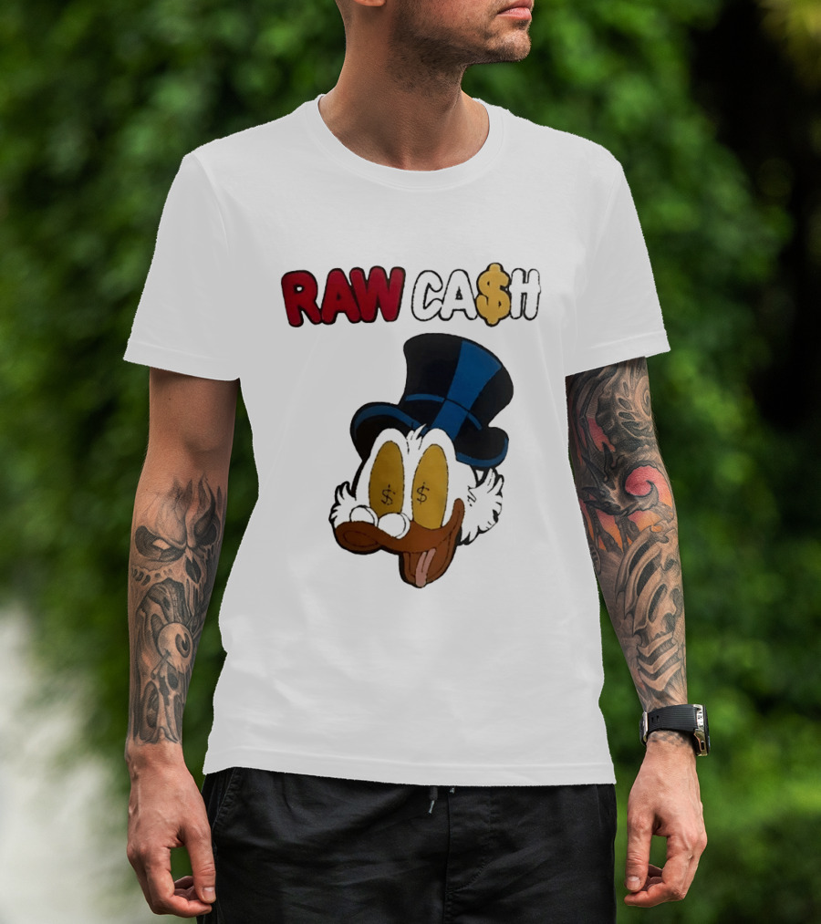 RAW CA$H Duck Eyes Dollar Sign Hat T-Shirt