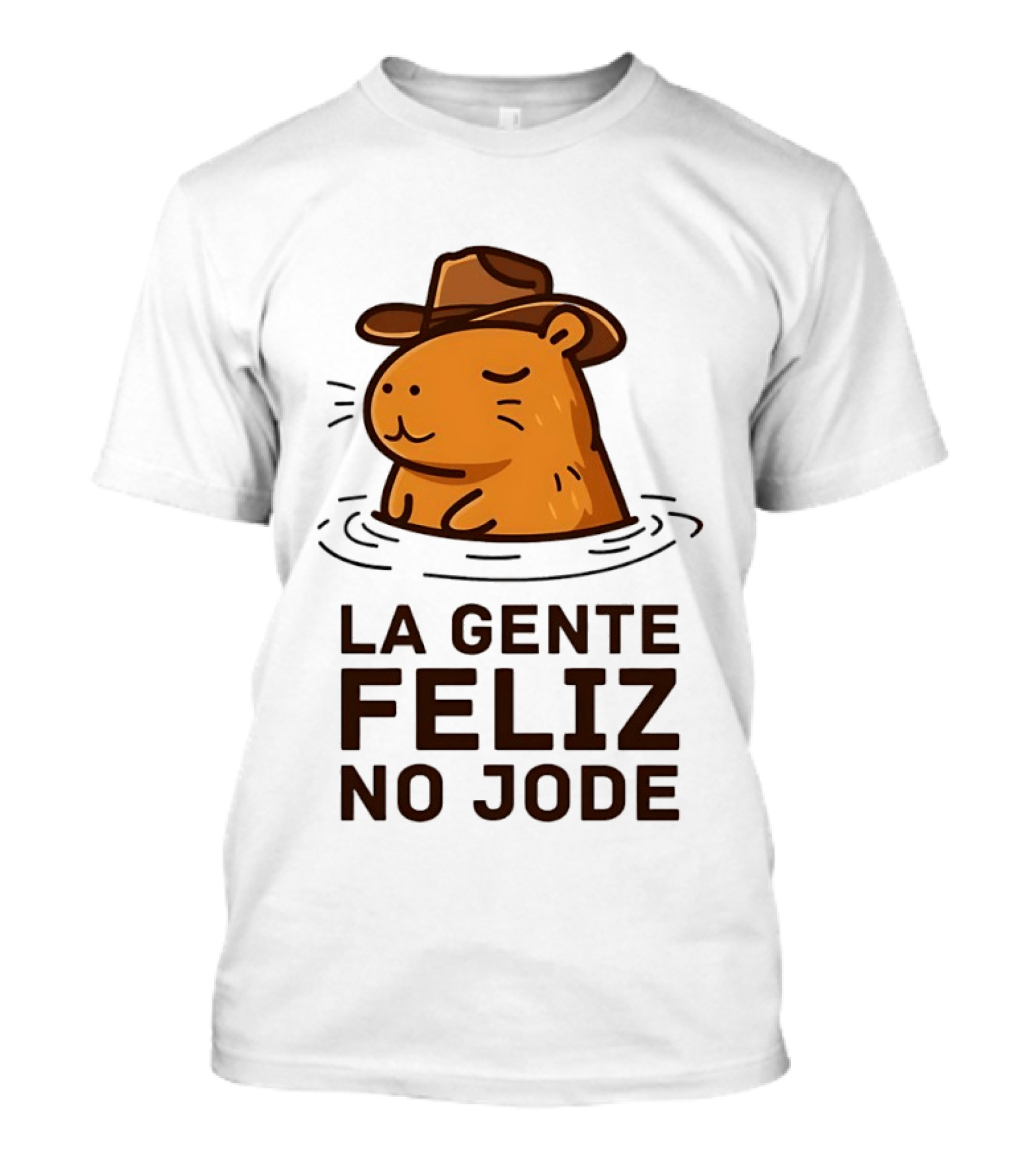 La Gente Feliz No Jode Capybara Cowboy Feliz Capibara Vaquero T-Shirt