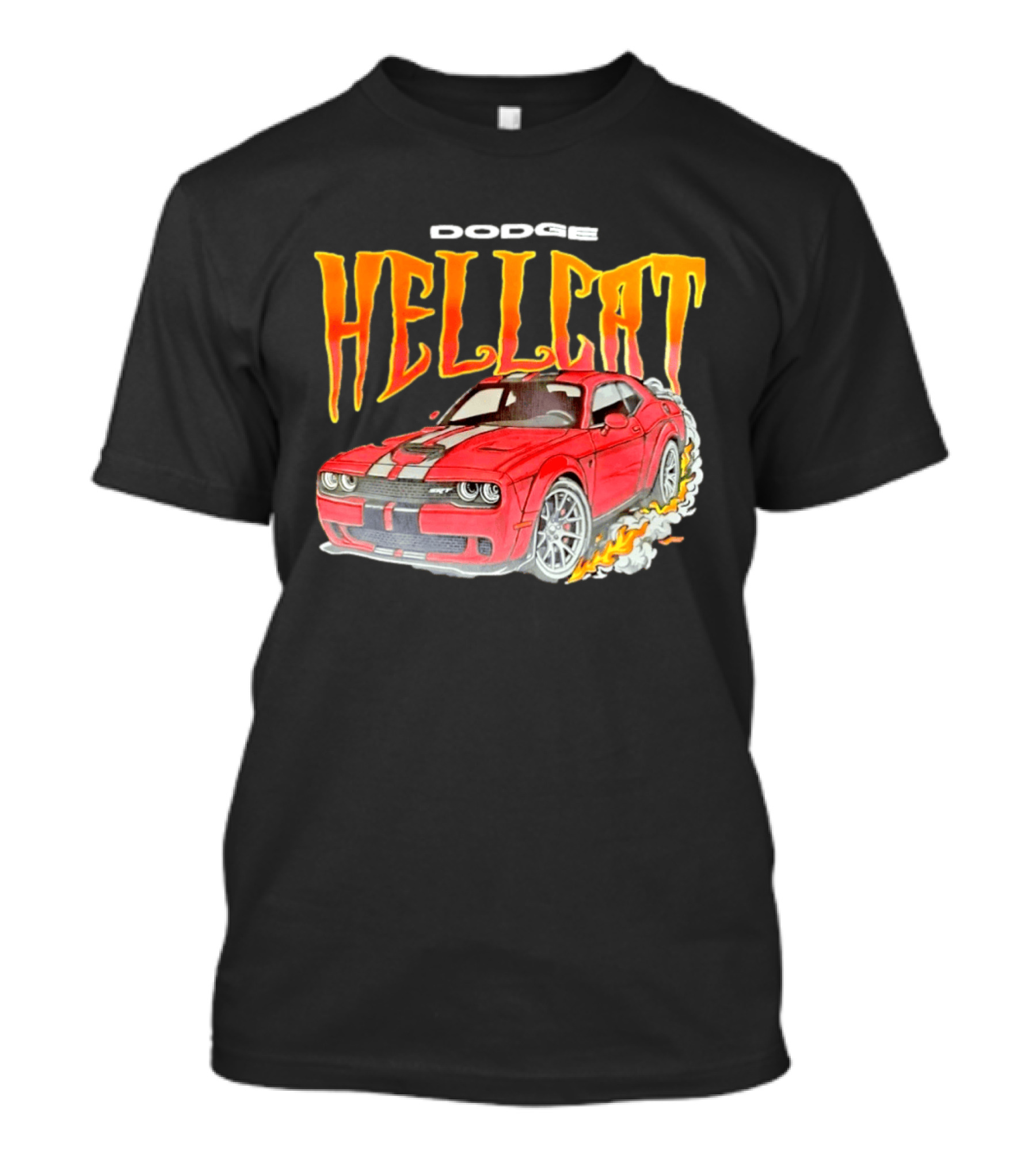 Dodge Hellcat Car Flames Drifting T-Shirt