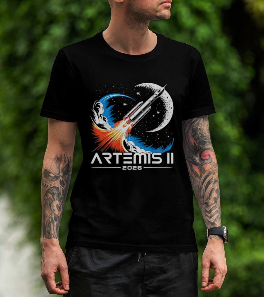 Artemis II 2026 Moon Rocket Space Exploration Launch T-Shirt