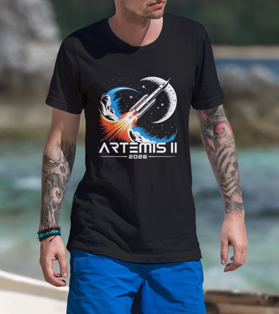 Artemis II 2026 Moon Rocket Space Exploration Launch T-Shirt