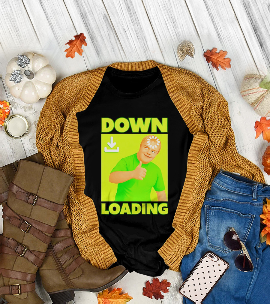 Down Loading Thumbs Up Meme Humorous Internet Guy T-Shirt