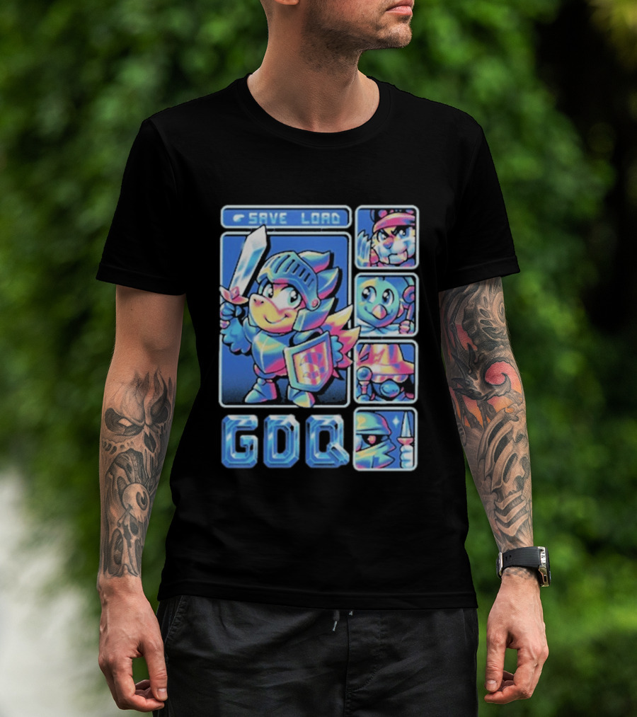 Fangamer GDQ Quick Quest Save Load Knight Adventure Characters T-Shirt