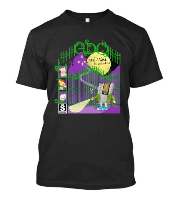 Gdq Be Fast Be Afraid Spooky Retro Robot Gaming T-Shirt