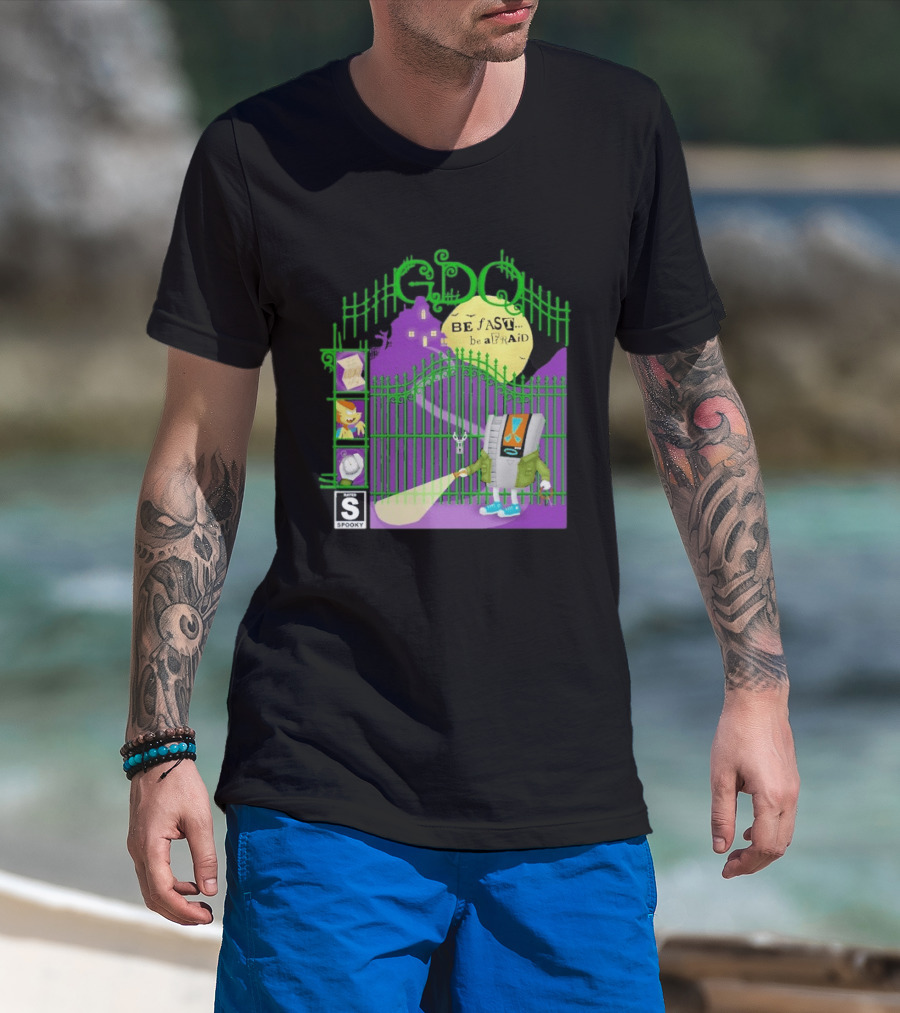 Gdq Be Fast Be Afraid Spooky Retro Robot Gaming T-Shirt