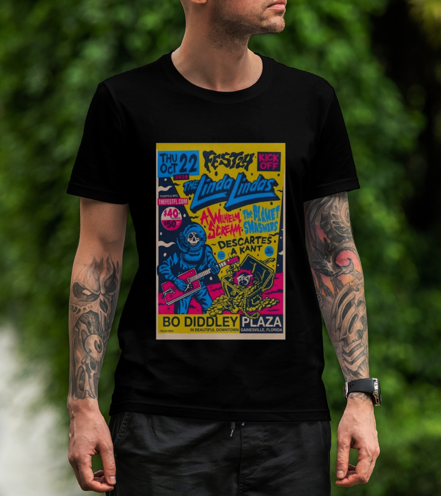FEST 24 Kick Off 2026 The Linda Lindas Bo Diddley Plaza Gainesville Florida T-Shirt