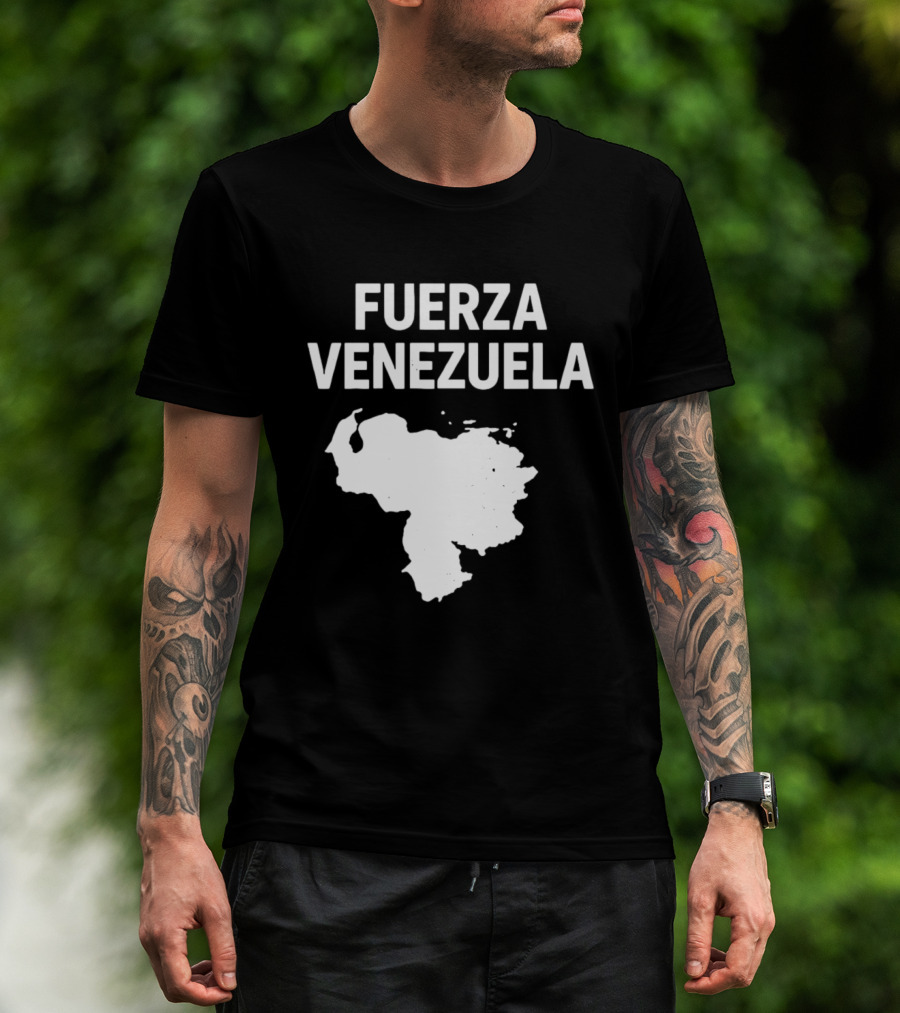 Fuerza Venezuela Map Silhouette Strength Message T-Shirt