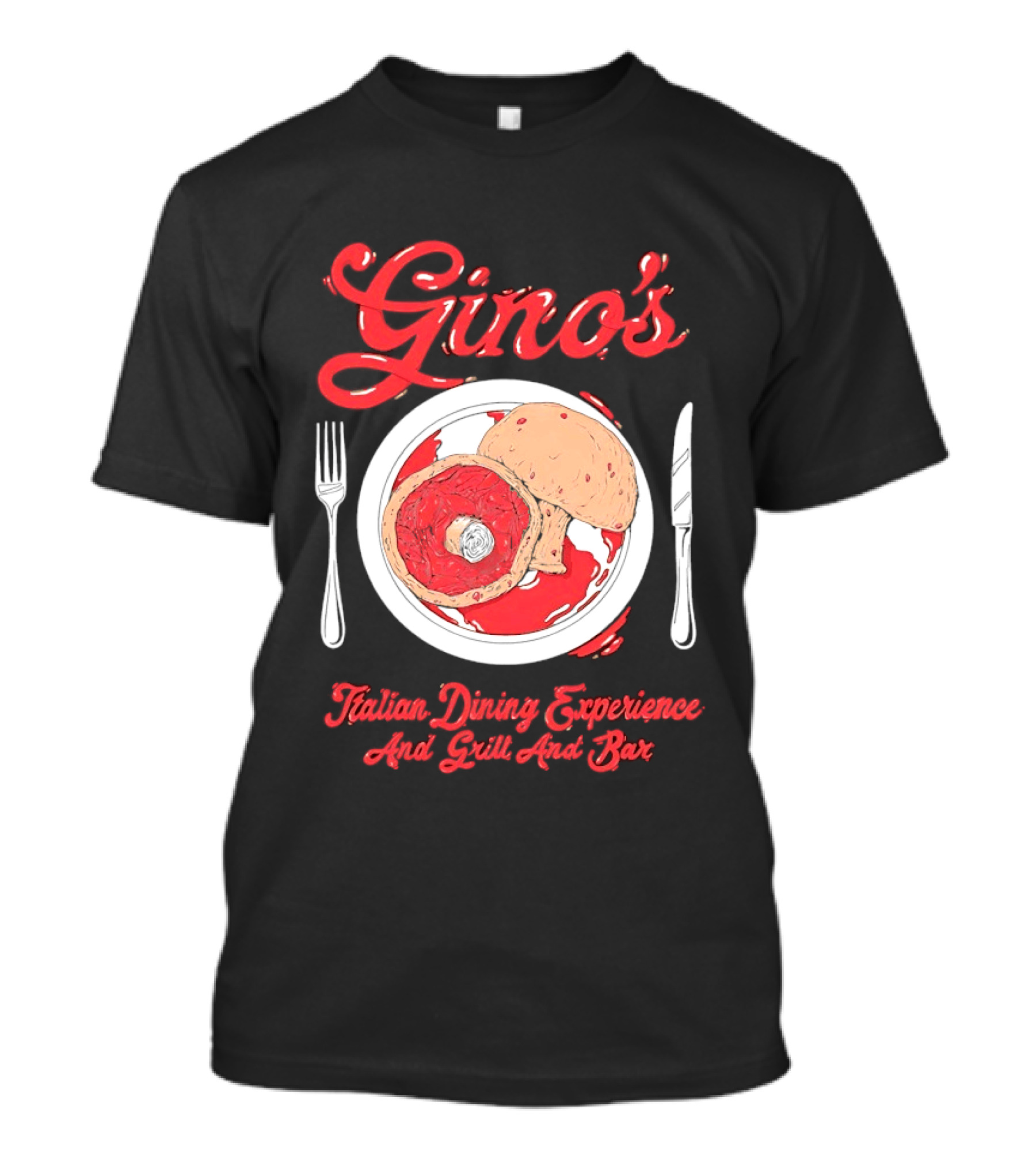 Gino's Italian Dining Experience And Grill And Bar Food Plate T-Shirt