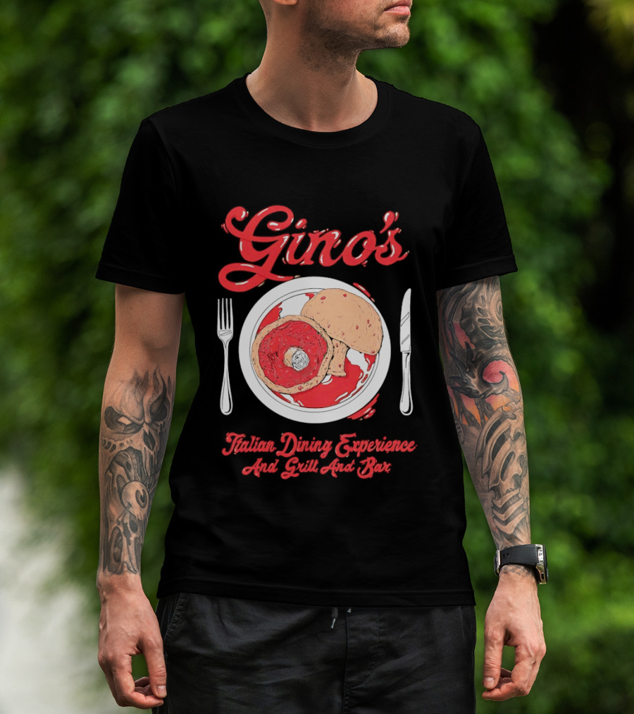 Gino's Italian Dining Experience And Grill And Bar Food Plate T-Shirt