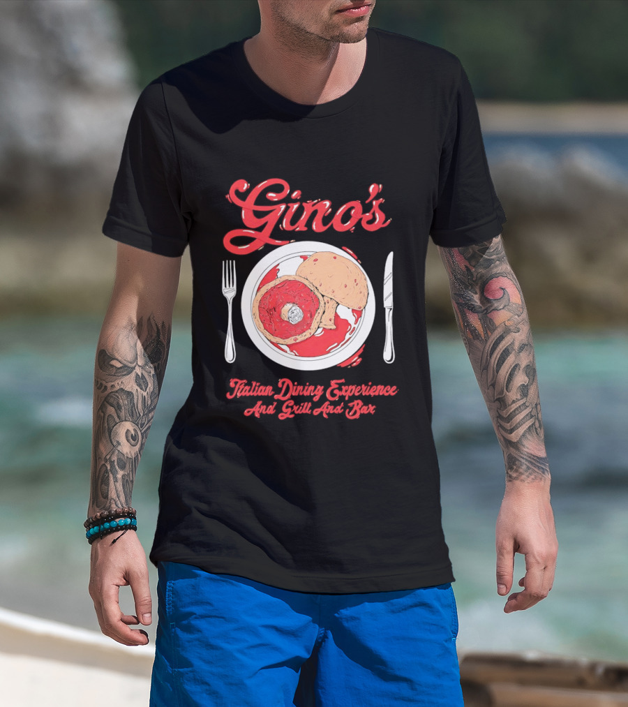 Gino's Italian Dining Experience And Grill And Bar Food Plate T-Shirt