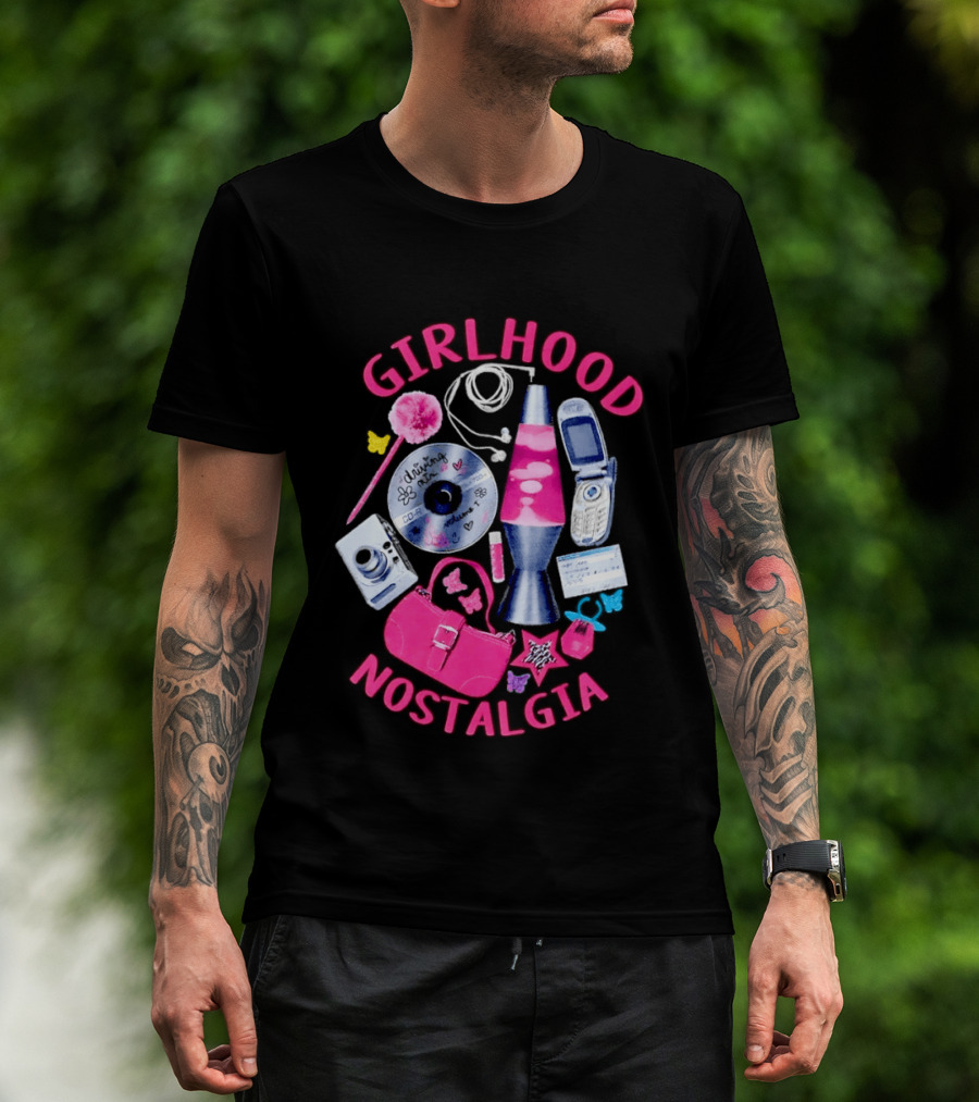 Girlhood Nostalgia Lava Lamp And Vintage Tech Accessories Throwback T-Shirt