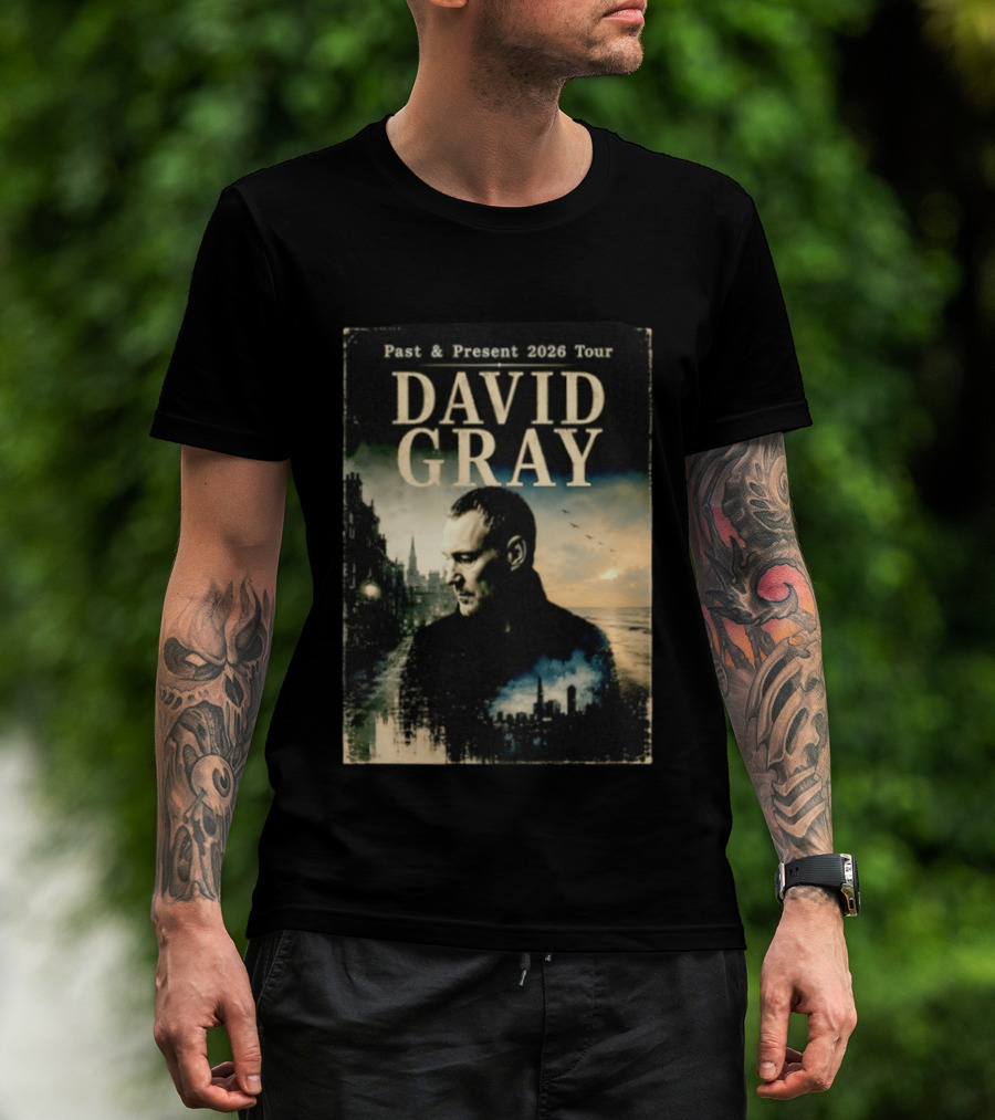 David Gray Past And Present 2026 Tour Cityscape T-Shirt