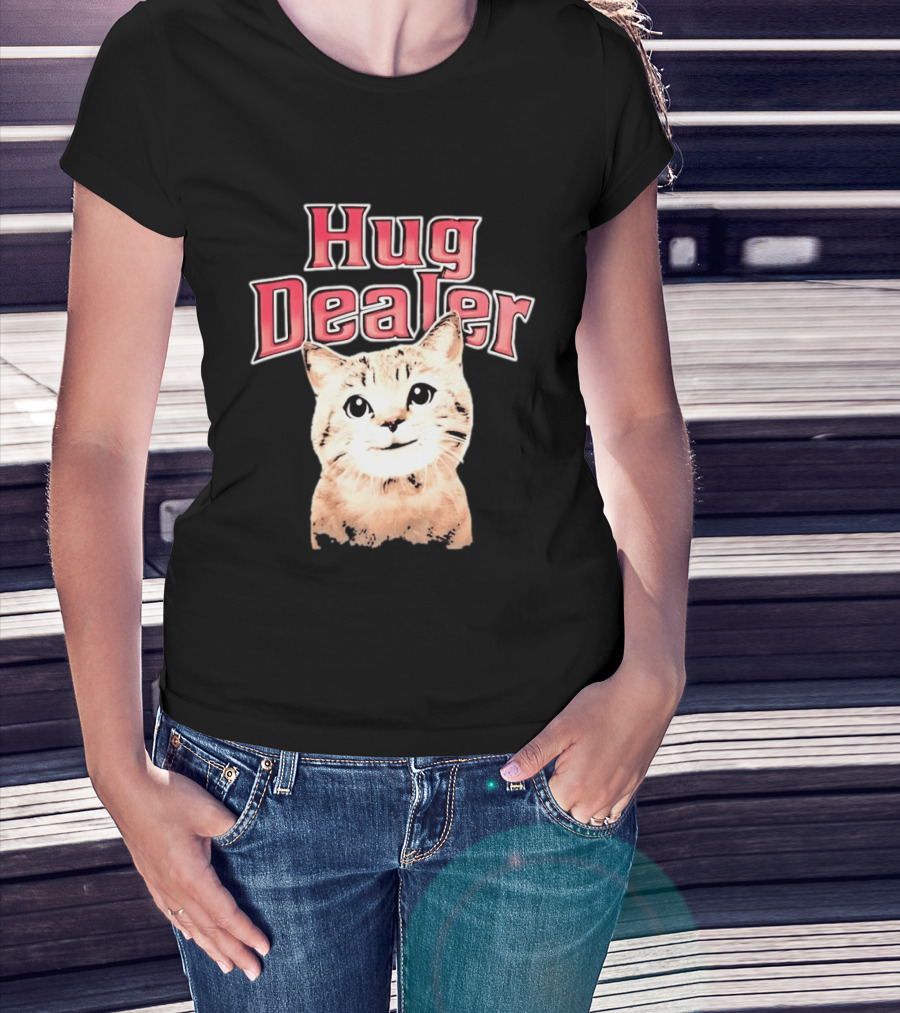 Hug Dealer Cute Tabby Cat Humor T-Shirt