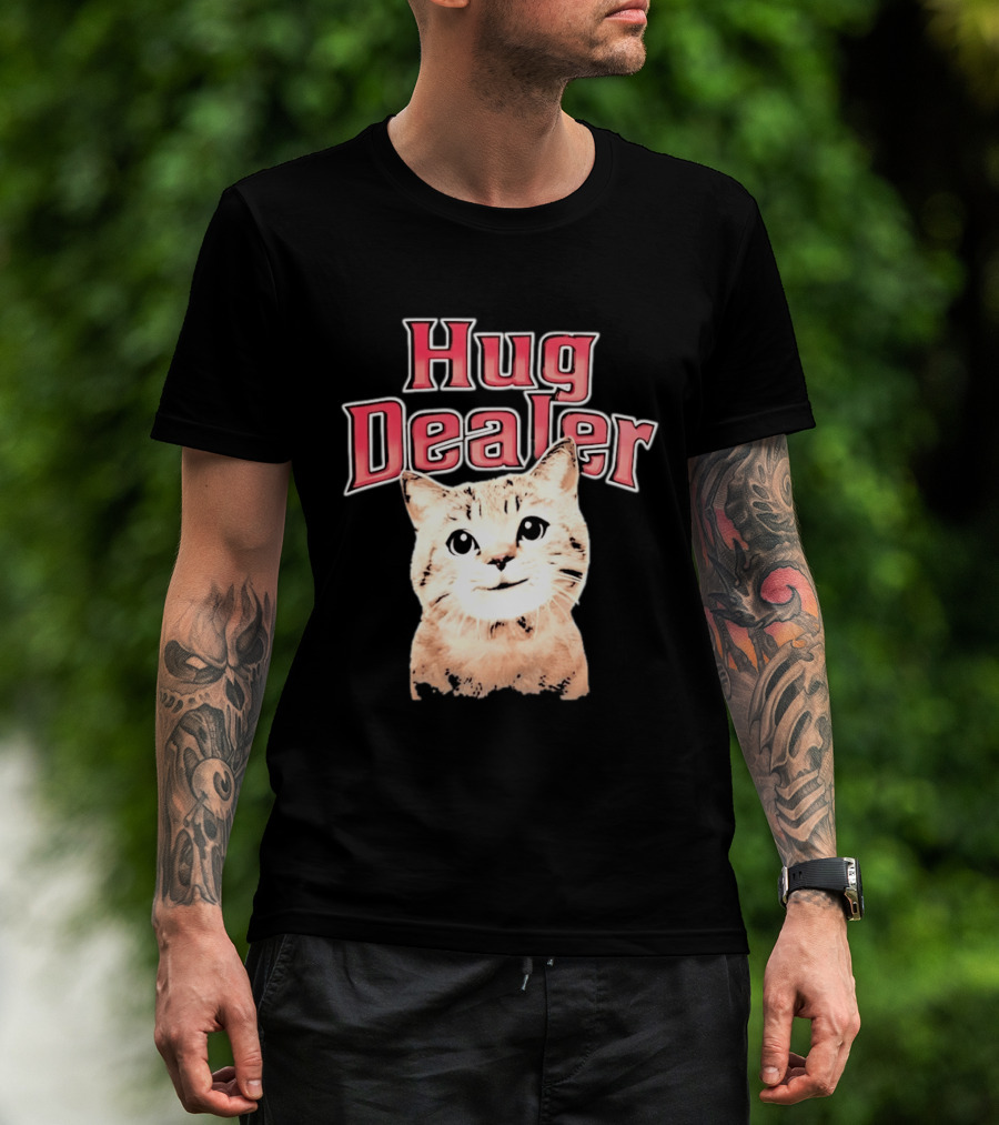 Hug Dealer Cute Tabby Cat Humor T-Shirt