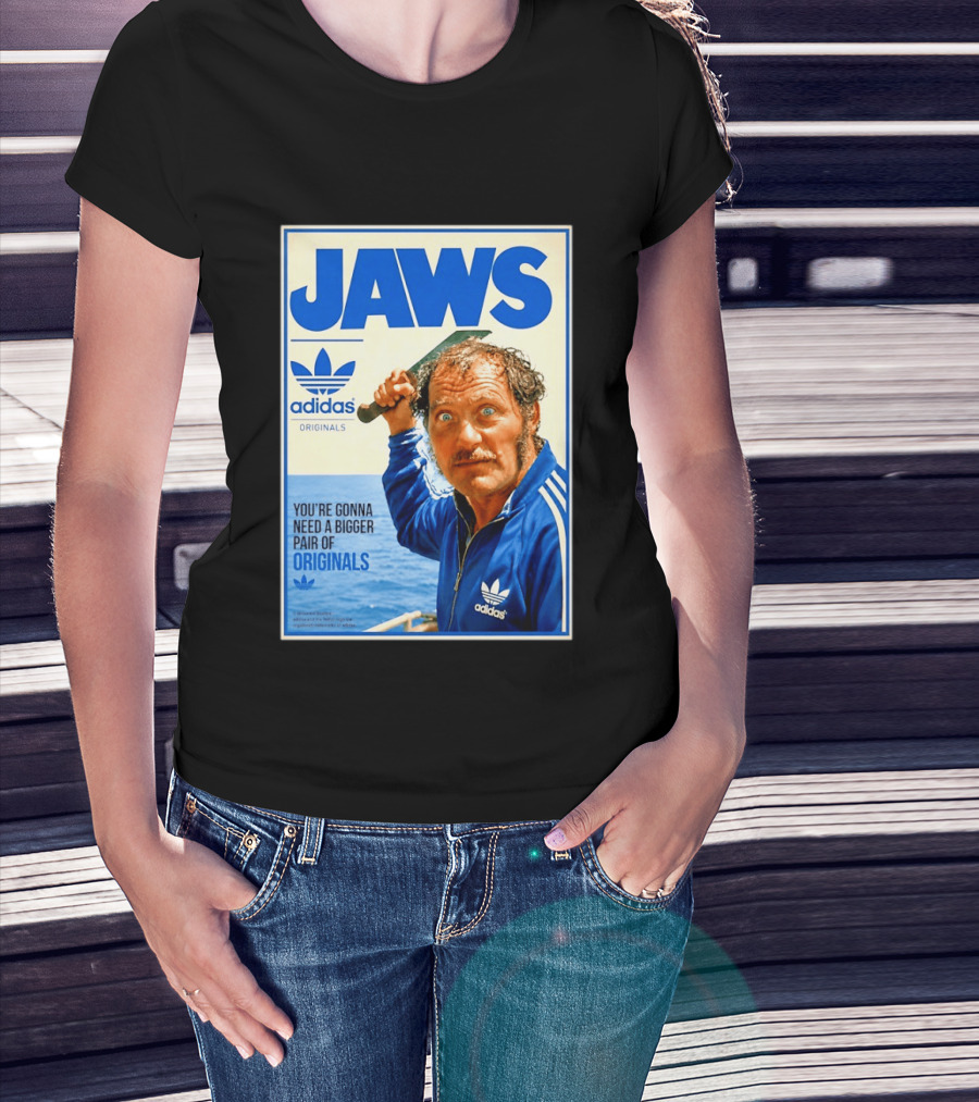 Jaws Adidas Originals You're Gonna Need A Bigger Pair Quint Machete T-Shirt